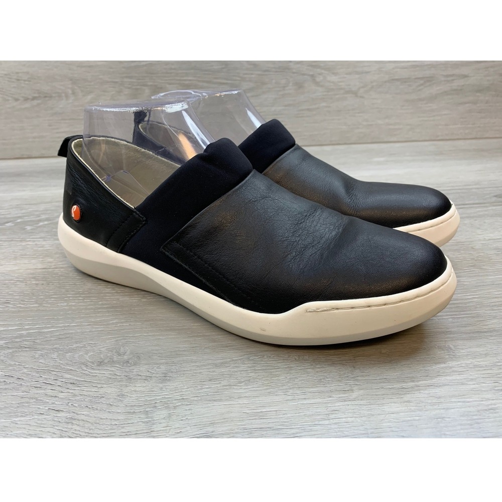 Softinos Women's Black‎ Leather Sneakers Portugal Comfort Shoes 40 US 9-9.5